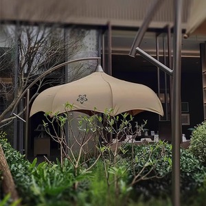 Parasol d'extérieur grand format pour cour, café, restaurant, auvent arqué en forme de pastèque, imperméable et anti-UV - Product Image 2