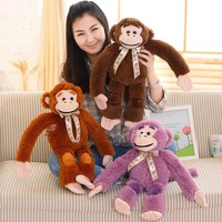Peluche singe géant à longs bras, très populaire, avec grande bouche, en flanelle, coussin d'anniversaire, décoration de fête, unisexe, 14