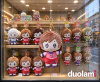 Porte-clés en peluche personnalisé avec personnage de fille de dessin animé, jouet en peluche doux pour souvenir, cadeau, OEM ODM