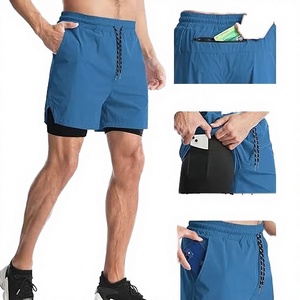 Breathable Quick Dry Customized Men's Drawstring Closure Athletic Gym <b>Shorts</b> for Workout & Running-<b>Polyester</b>/Cotton Blend - Product Image 3