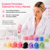 Échantillon Gratuit Faible MOQ Perles de Cire Scintillantes Personnalisées OEM ODM Marque Privée Hypoallergénique Testées sur Animaux Paillettes Épilatoires Visage et Maillot de Bain