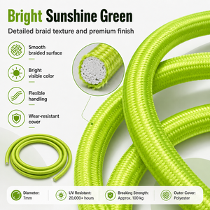 7mm Bungee Cord For Tent Pole Green Uv Resistant 200meters/Roll Weather Resistant Polyester Elastic Bungee Cord - Product Image 2