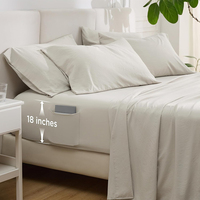 Meilleure vente ensembles de draps de lit en microfibre 6 pièces literie douce fabricant en gros tissé Technique 100% Polyester 600TC