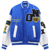 Vestes universitaires de haute qualité personnalisées OEM Chenille Broderie Patch Letterman Bomber Vintage Grande Taille Hommes Veste de Baseball