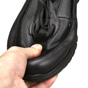Chaussures de marche pour hommes en cuir de vache véritable, bout rond, lacets, doublure en mesh, semelle extérieure en Phylon, respirantes, décontractées, automne, noir - Product Image 5