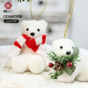 Popular lindo diseño 11*7*9cm Material <span class=keywords><strong>de</strong></span> espuma <span class=keywords><strong>árbol</strong></span> <span class=keywords><strong>de</strong></span> <span class=keywords><strong>Navidad</strong></span> <span class=keywords><strong>blanco</strong></span> adorno colgante decorativo oso decoraciones <span class=keywords><strong>de</strong></span> juguete - Product Image 1