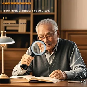 Loupe LED haute définition à fort grossissement, lampe de lecture rechargeable pour personnes âgées, observation portative pour étudiants - Product Image 2