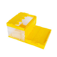 Conteneur de stockage en plastique perforé pliable et empilable robuste avec couvercle - Utilisation pour le transport et la logistique