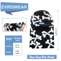 Masque facial en acrylique double couche à un trou, tricoté, chaud pour l'hiver, pour le cyclisme et le ski, avec motif jacquard en forme d'os