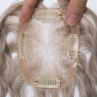 Cheveux naturels de haute qualité, 8 pouces, densité 100%, boucles lâches, mono-toppers 3x4, couleur sel et poivre, fabriqués à l'usine de Qingdao