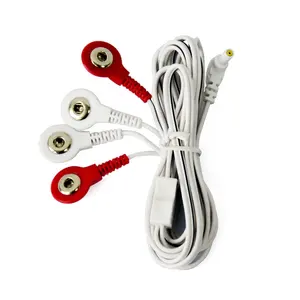 Empat 3.5mm kawat jepret Tens utama 3.5mm/ 2.5mm steker Mono bengkok senar kabel kawat timah elektroda - Product Image 5