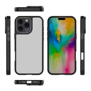 Pour <span class=keywords><strong>iPhone</strong></span> 15 14 <span class=keywords><strong>11</strong></span> 12 13 <span class=keywords><strong>Pro</strong></span> Max Plus <span class=keywords><strong>Coque</strong></span> avec Contour Souple Antichoc et Arrière Rigide en PC Transparent Style Stone Island pour <span class=keywords><strong>iPhone</strong></span> 16 Max - Product Image 5