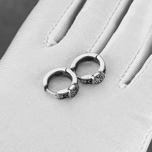 Pendientes de Aro Personalizados de Acero Inoxidable 316L, Elegantes, Impermeables, Estilo Occidental, para Hombre - Product Image 3