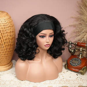 Peluca de Cabello Sintético con Diadema Ondulada y Rizada de 14 Pulgadas Amygirl, Rizada Promedio, Resistente al Calor, 180% de Densidad, Hecha a Máquina - Product Image 4