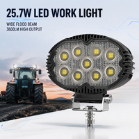 Lampe de travail LED ovale 4,5 pouces 26W 9-32V IP68 étanche 3600LM haute luminosité pour extérieur, tracteur, agricole, camion, exploitation minière, route