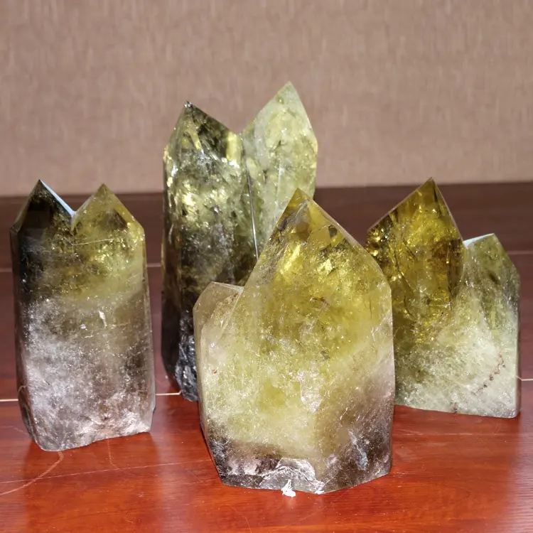 Semi-precious Stone Crafts Large Citrine Quartz Twin Point Healing Large Crystal Twin Tower