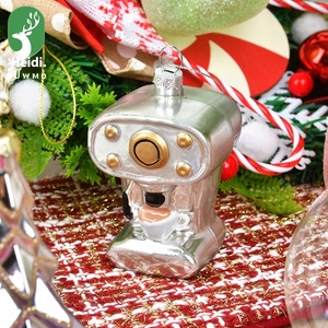 Decorações de Natal Luxuosas Feitas à Mão, Criativas com Cena de Borboleta e Cachorrinho em Pendentes de Vidro para Arranjo Festivo de Árvore - Product Image 4