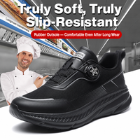 Chaussures de cuisine antidérapantes pour hommes - résistantes à l'eau et à l'huile, semelle EVA légère, pour restaurant, noires, sur mesure