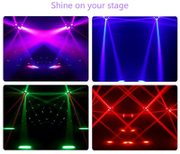 Projecteur LED à double tête DMX512 8*10W 4-en-1 avec laser doré et RG pour DJ/Scène Disco, idéal pour les soirées
