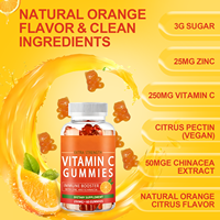 Compléments alimentaires en gommes multivitaminées à la vitamine C, à la zinc et à l'échinacée, marque privée, pour adultes, stimulant immunitaire, anti-âge pour la peau, qualité alimentaire