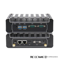 Nuevo Mini PC J1900 Thin Client con CPU Intel J4125, RAM DDR3, Puertos LAN/Seriales Dobles, Windows 10 Industrial, Enchufe Europeo, 12V