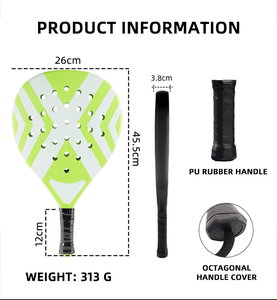 Raqueta de Pádel OEM con Patrón Personalizable, 330g, Ligera, Alta Elasticidad, Raqueta de PC con Red de Poliéster, Forma de Lágrima para Adultos - Product Image 2