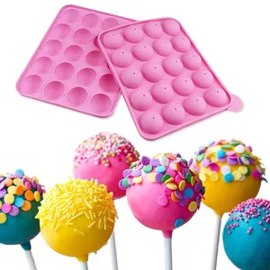 candy lollipop party Suppliers-ถาดใส่ลูกกวาดคุ้กกี้ช็อกโกแลตอมยิ้มสำหรับเด็ก,ถาดซิลิโคน DIY 20รูดีไซน์ใหม่ฟู้ดเกรด