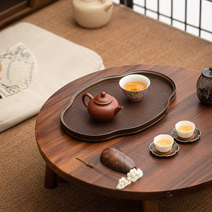 <b>Bamboo</b> Woven Begonia Tray Small Dry Brewing <b>Table</b> Zen Style Rattan Tea Tray Meal Plate Reinforced <b>Bamboo</b> - Product Image 2