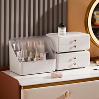 Organisateur de maquillage étanche, boîte de rangement pour cosmétiques et produits de soin pour coiffeuse/comptoir de salle de bain/chambre à coucher, boîte de rangement détachable