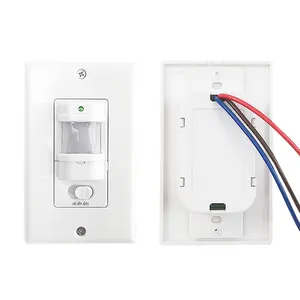 Detector de movimiento infrarrojo PIR, montaje en pared AC220V inteligente, Sensor de movimiento de cuerpo humano, interruptor de luz de inducción automática ajustable, 3 cables