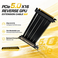 Kabel Riser PCIe 5.0 X16 Kabel Ekstensi GPU Terbalik Gen5 128GB/s EMI Shielded Graphic Card Extender PCIe 4.0 3.0 Pemasangan Vertikal