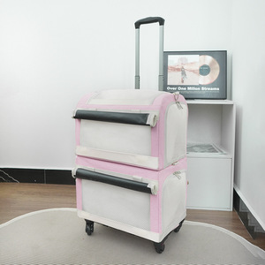 Poussette pliable <span class=keywords><strong>pour</strong></span> animaux de compagnie à double couche, quatre roues réglables, imperméable, type <span class=keywords><strong>valise</strong></span> - Product Image 2