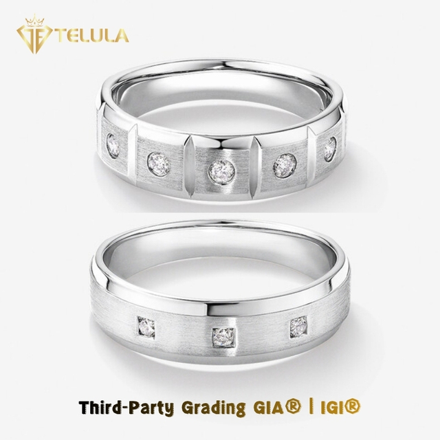 Classic Men's PT950 Platinum Custom Round Brilliant Cut VS1 VS2 IGI Certified Lab Grown Diamond Ring