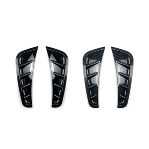 Mercedes-Benz C-Class W205 Front Bumper Air Vent <b>Decals</b> Piano Black Carbon Fiber Texture ABS Adhesive <b>Car</b> Stickers - Product Image 1