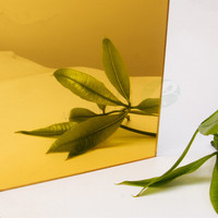 Feuille d'acrylique miroir dorée de taille et d'épaisseur personnalisées pour découpe laser