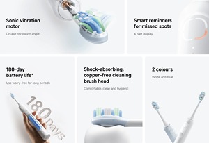 <span class=keywords><strong>Brosse</strong></span> à dents électrique à oscillation <span class=keywords><strong>Xiaomi</strong></span> 180 jours d'autonomie Tête de <span class=keywords><strong>brosse</strong></span> électrique intelligente absorbant les chocs - Product Image 5