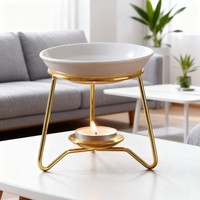 Diffuseur de parfum en métal européen, brûleur d'huile essentielle d'aromathérapie, brûleur de cire fondue, brûleur d'huile en gros pour spa et yoga