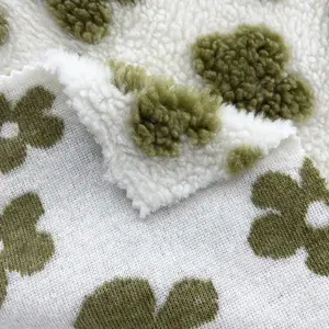 2022 Hot Product 100%polyester Jacquard Sherpa Lamb Wool Fur Fleece Fabric For Coat
