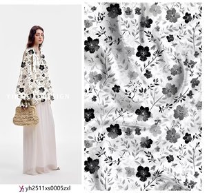 Tissu imprimé en rayonne et nylon crêpé, respirant et doux, sur mesure pour femmes - Product Image 2