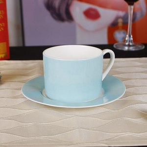 แก้วกาแฟโบนไชน่าลายเรนโบว์ ดีไซน์ใหม่ เรียบง่าย 6 สี สำหรับดื่มชายามบ่าย - Product Image 1