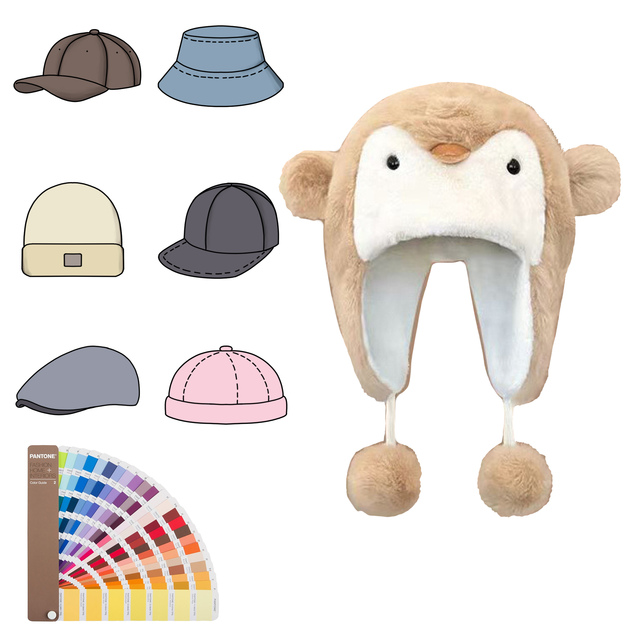 Custom Made Plush Earmuffs Fun of Personality Handmade Animal Ear Hats Custom Plush Animal Beanies Custom Plush Animal Hats
