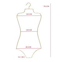 Cintres de maillot de bain en or rose brillant en forme de corps, cintres métalliques pour bikini, pour présentation de maillots de bain - Grande Vente