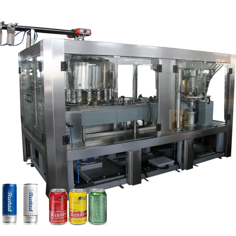 30 - 50 BPM Stainless Steel Soft Drink Isobar can filling machine for carbonated beverage