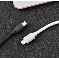 Cable de carga rápida para iphone, cargador de datos usb corto micro/Tipo c blanco y negro de 15cm
