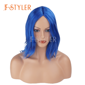 FSTYLER, superventas, pelucas sintéticas, venta al por mayor, venta a granel, moda de fábrica, onda profunda, 6 colores, <span class=keywords><strong>disfraz</strong></span>, <span class=keywords><strong>peluca</strong></span> barata - Product Image 2