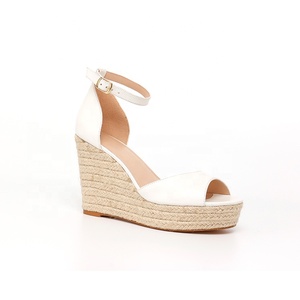 Sandali da donna con plateau Casual alla moda estivi a gambo aperto <span class=keywords><strong>espadrillas</strong></span> juta con fibbia alla caviglia e <span class=keywords><strong>zeppa</strong></span> - Product Image 3