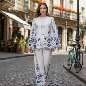 ชุดสัลวาร์ คามีซ ผ้าไหมคอตตอนถักเนื้อจอร์เจตต์ คอลเลคชั่นล่าสุด ขายส่ง สำหรับงานปาร์ตี้ ไม่ยับ ใส่สบาย ทรงหลวม เหมาะกับทุกฤดูกาล - Product Image 1