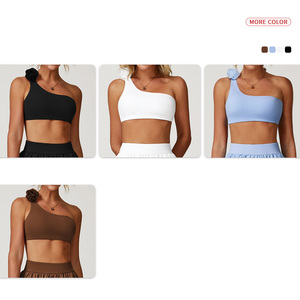 Individuelles LOGO Bestseller Damen-Tennisbekleidung 2-teiliges Set Einschultriger BH 2-in-1 Sportrock Fitness Padelwear - Product Image 2