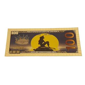 La Petite Sirène <span class=keywords><strong>Ariel</strong></span> : Billet commémoratif et pièce en plastique à feuille d'or, cadeau <span class=keywords><strong>Disney</strong></span> pour les fans de la diffusion en direct - Product Image 2