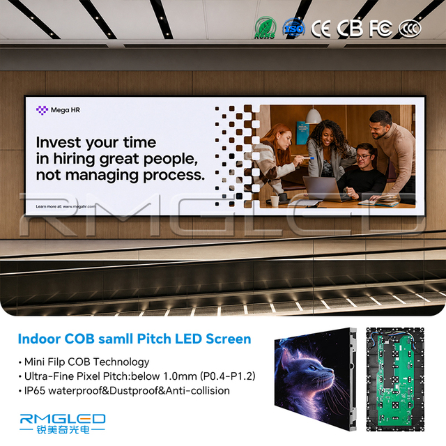 RMGLED COB Small Pitch Digital Signage LED Display P0.62 P0.78 P0.93 P1.25 LED Display Screen Indoor Outdoor LED Display Screen